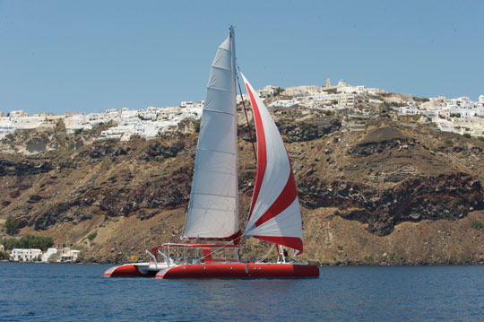 sailing in santorini greece