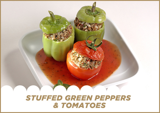 Stuffed Green Peppers & Tomatoes